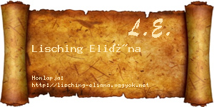 Lisching Eliána névjegykártya